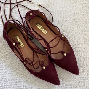 Halogen Lace Up Flats (burgundy/ maroon)​
